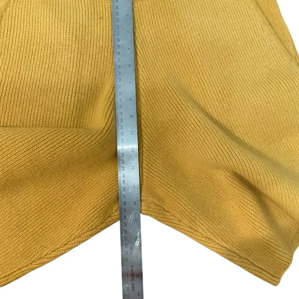 Frame Wide-Leg Ribbed Cashmere Drawstring Shorts Yellow mustard summer knitted